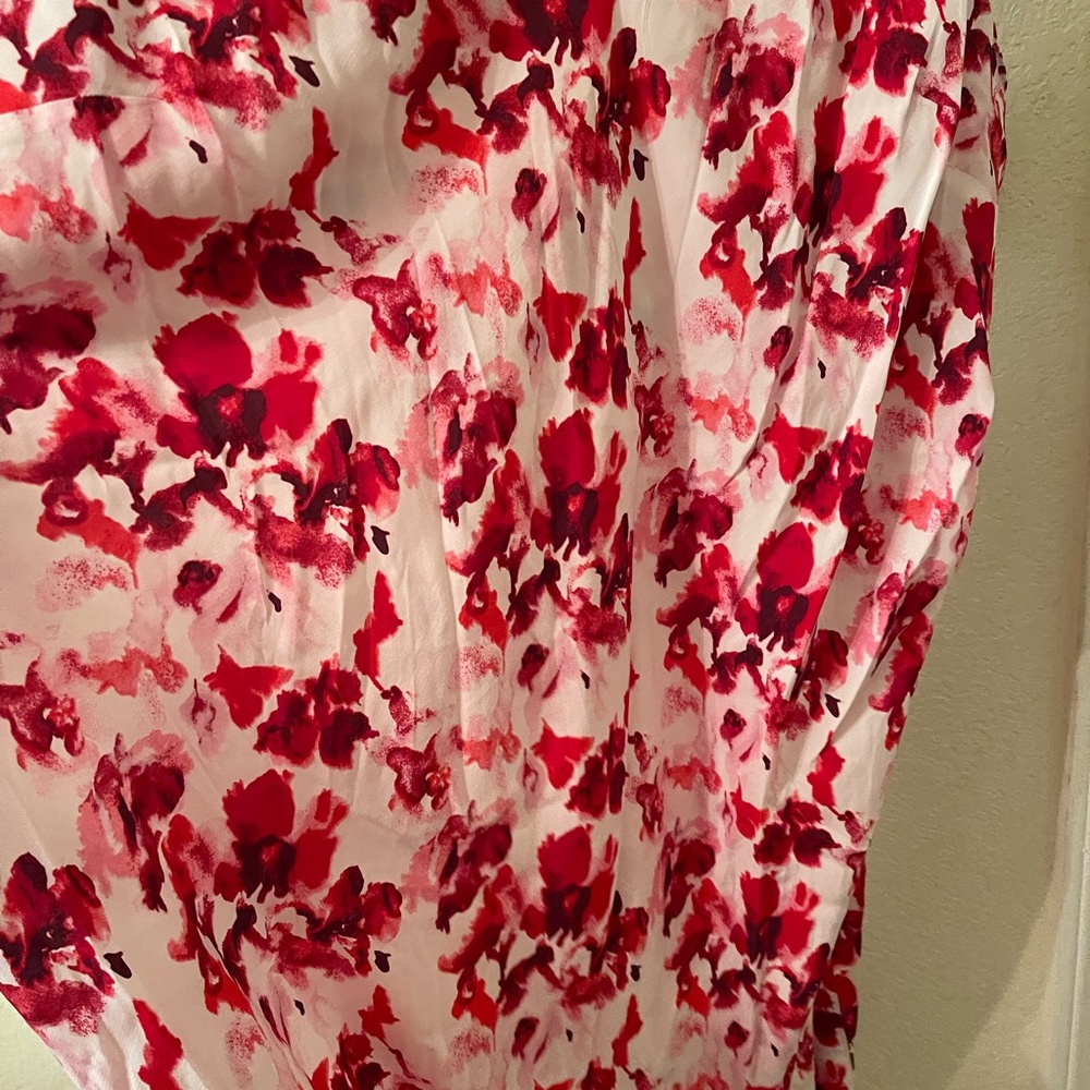 Plus Size Womens sleeveless Floral pink and White Midi Dress size 4X NEW - Picture 8 of 12